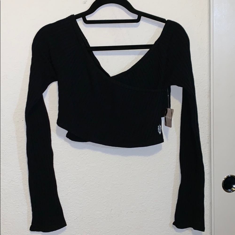 Crossover Crop Top Blk